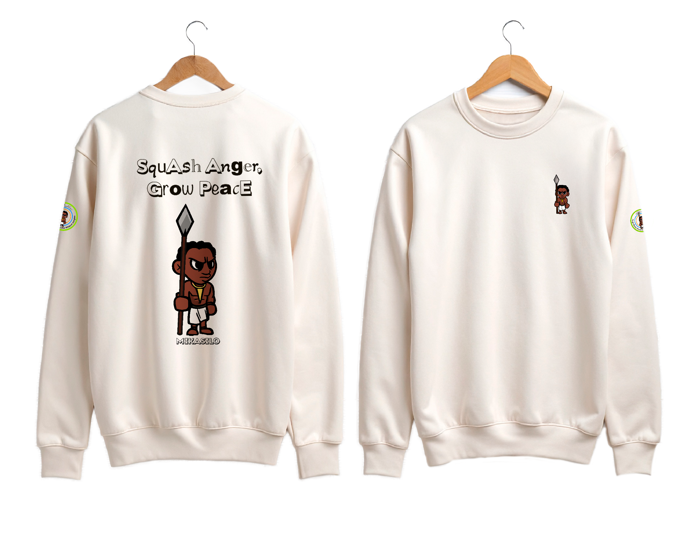 Mikasilo-Angry Poacher Ivory Crew Neck Sweatshirt