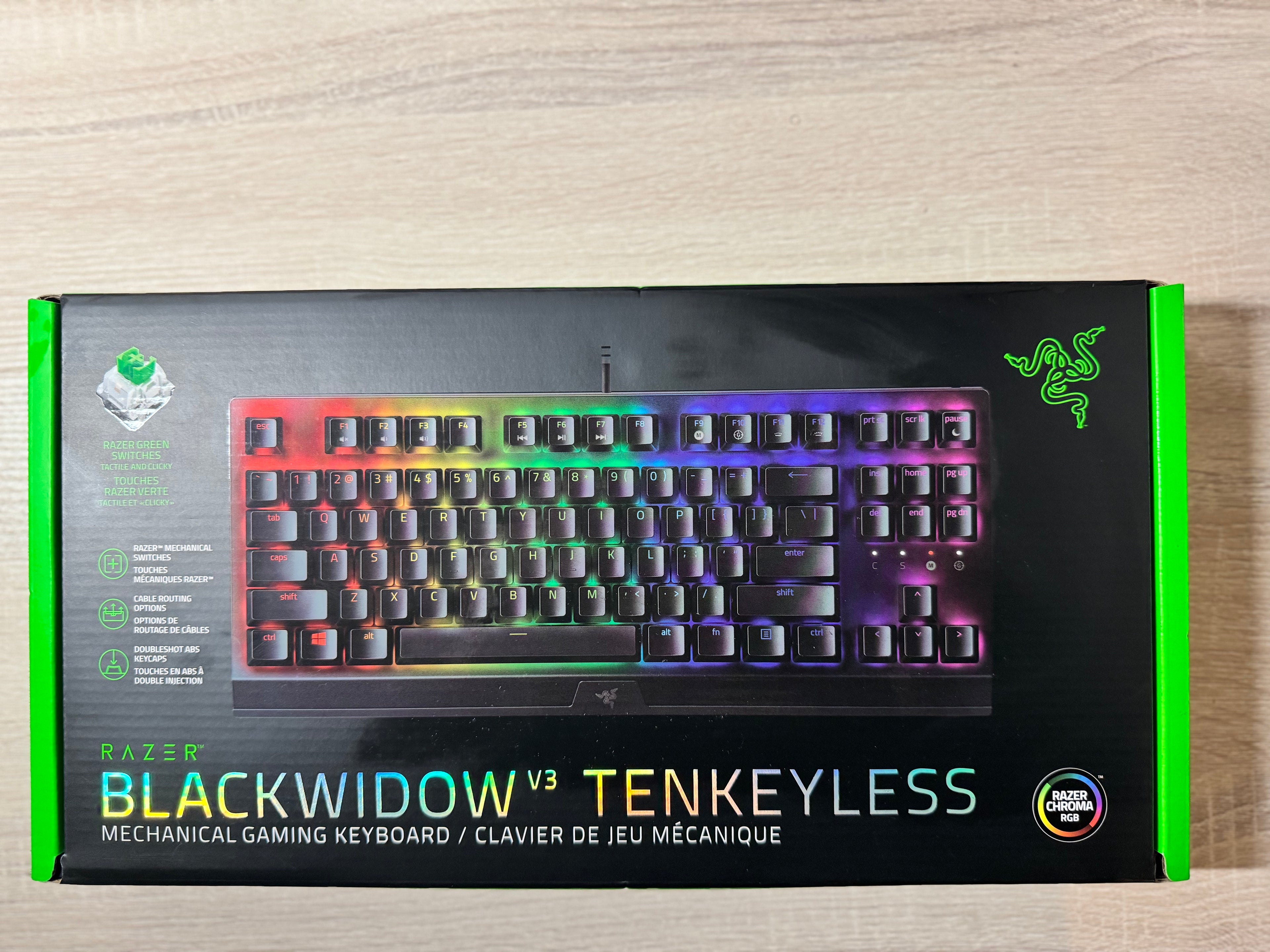 Razer BlackWidow V3 Tenkeyless Backlit Mechanical Green Switch Gaming Keyboard