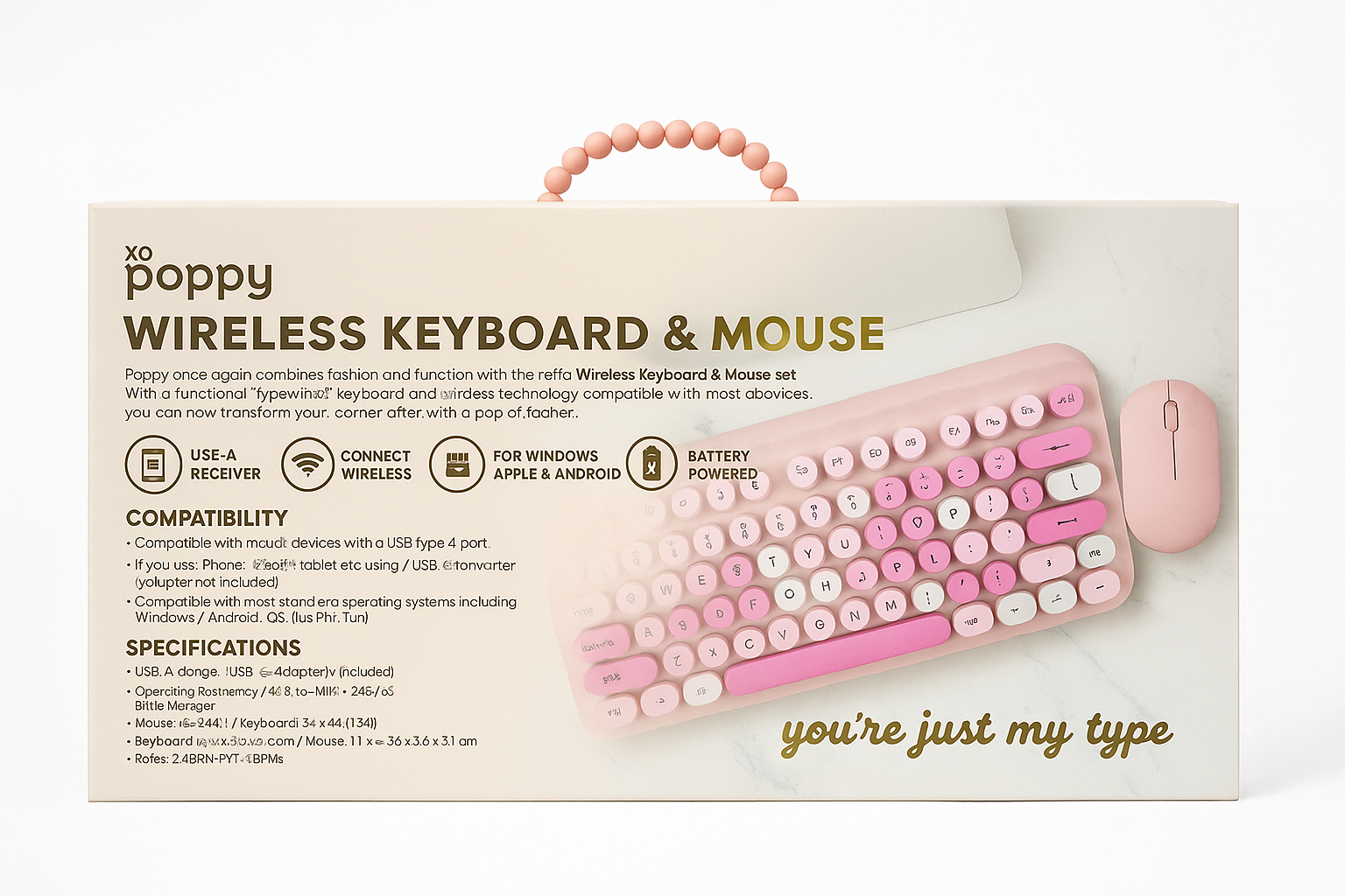 Poppy Wireless Keyboard and Mouse (purple and pink)