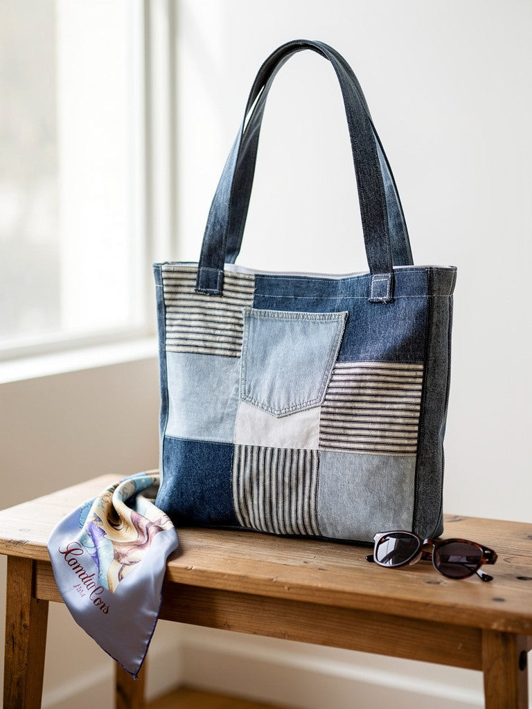 Patchwork Denim Tote