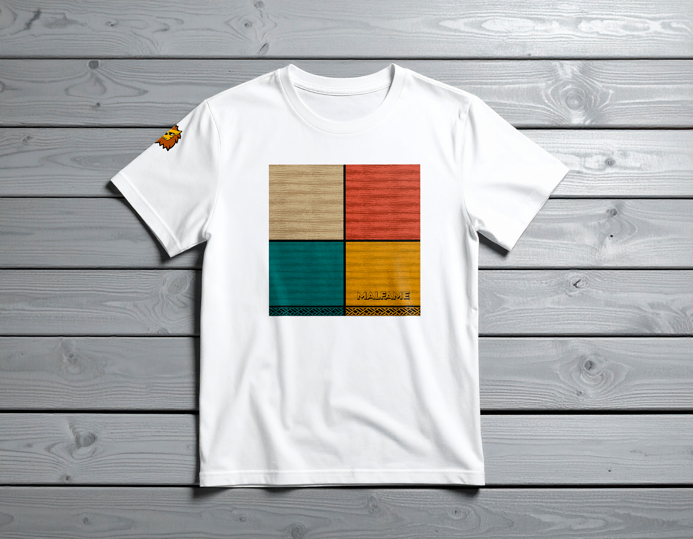 Malfame Geometric Squares Tee