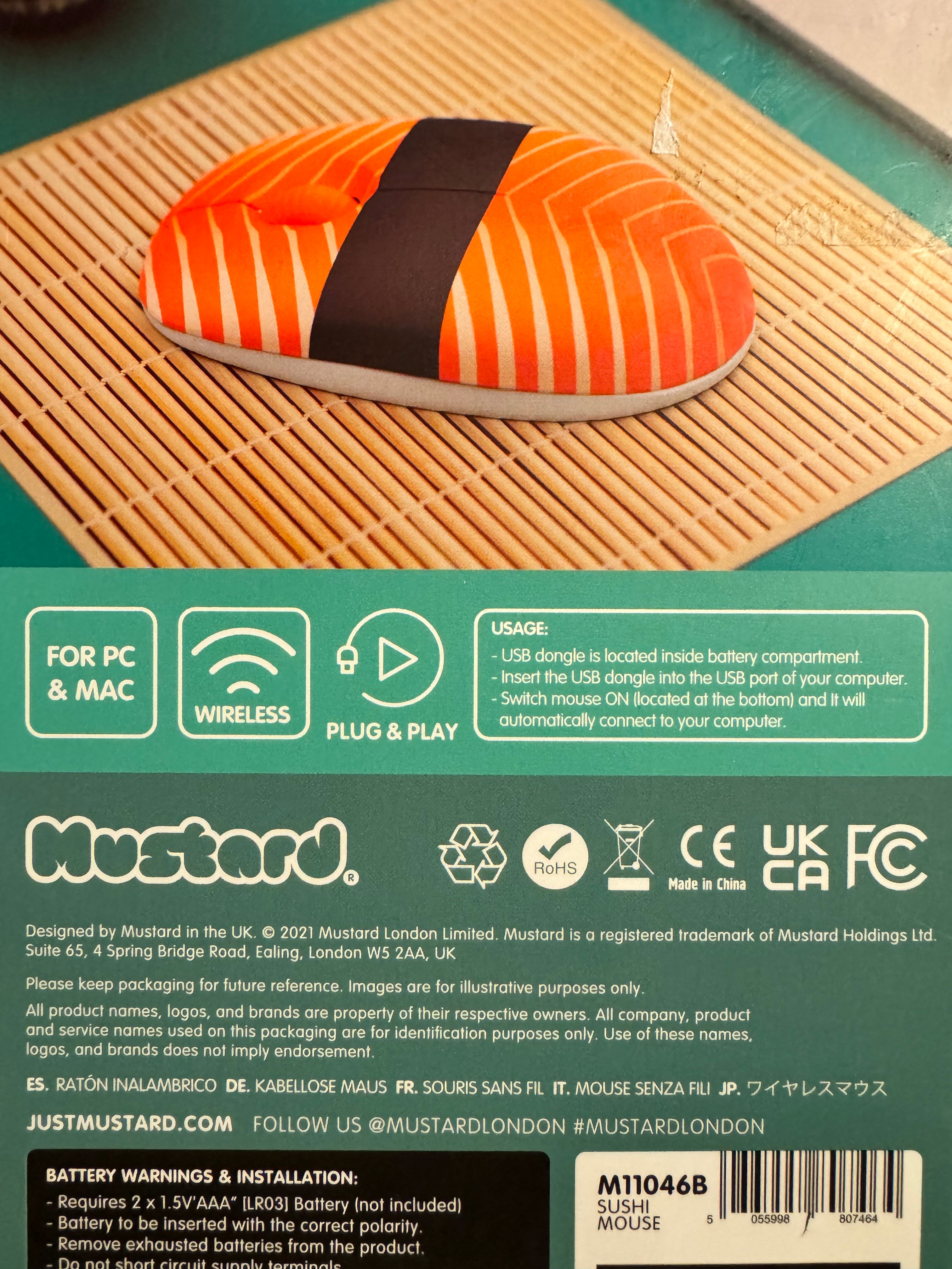 Mustard Wireless Mouse Sushi
