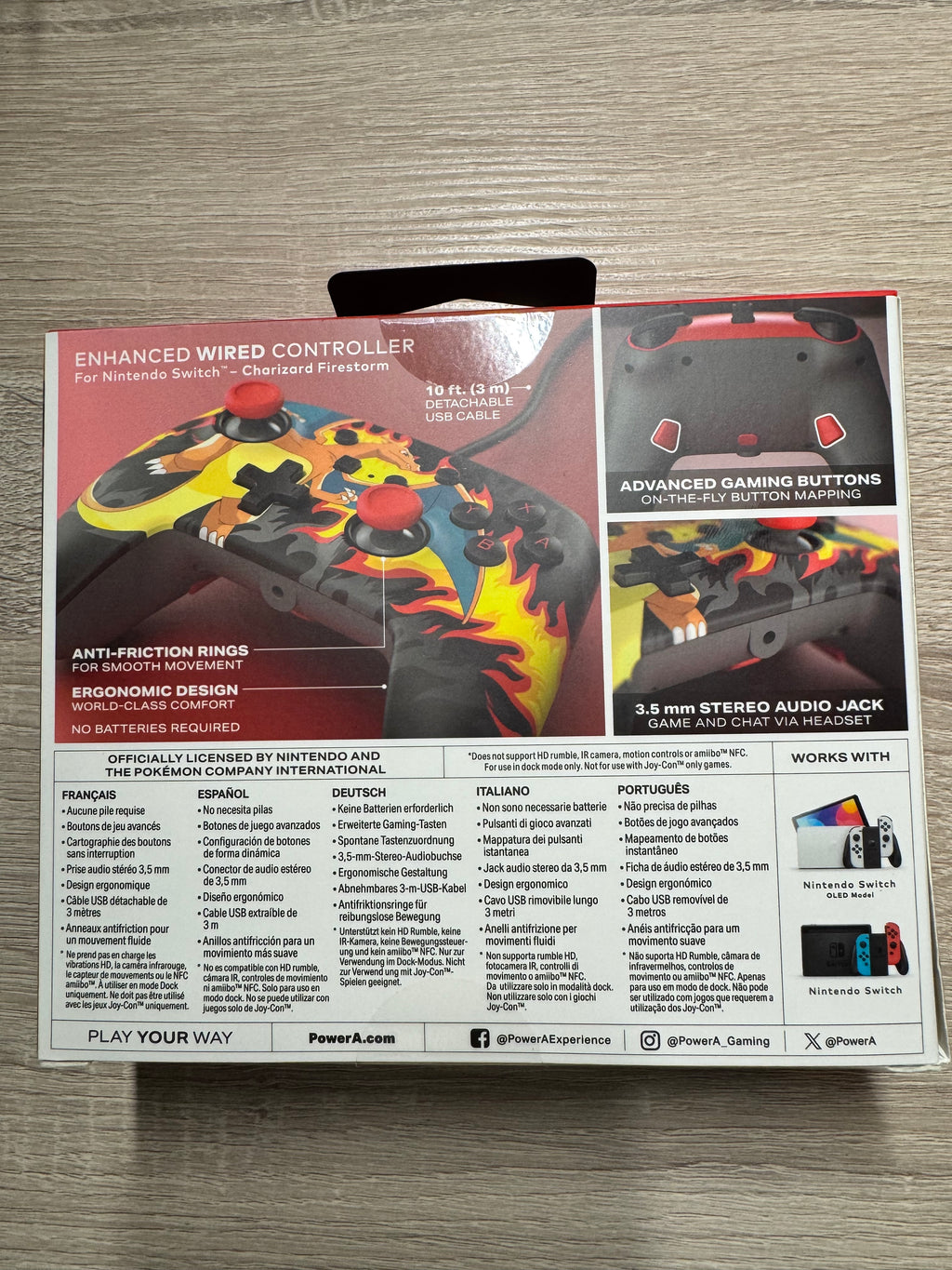 PowerA Enhanced Wired Controller for Nintendo Switch – Charizard Firestorm