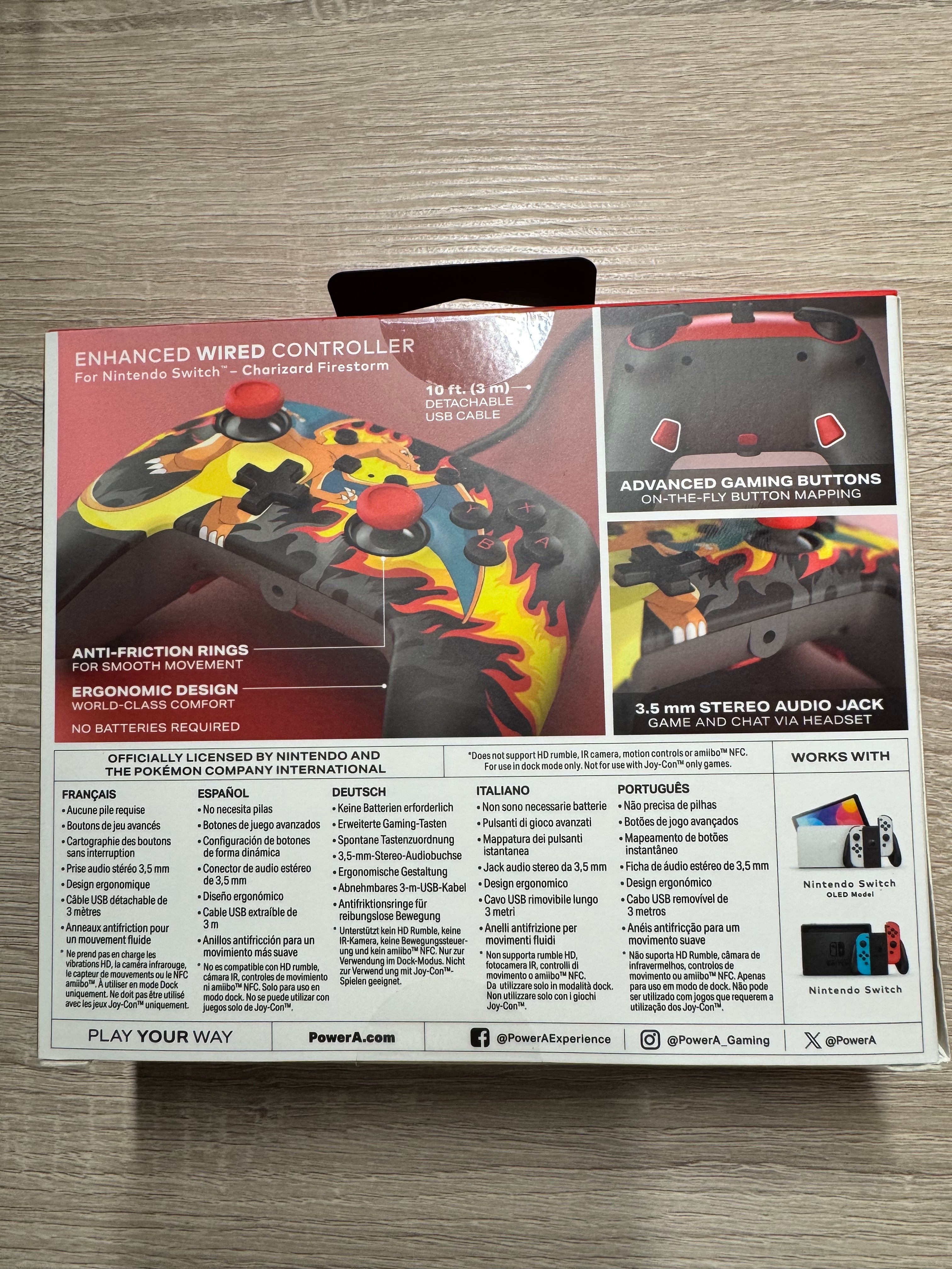PowerA Enhanced Wired Controller for Nintendo Switch – Charizard Firestorm