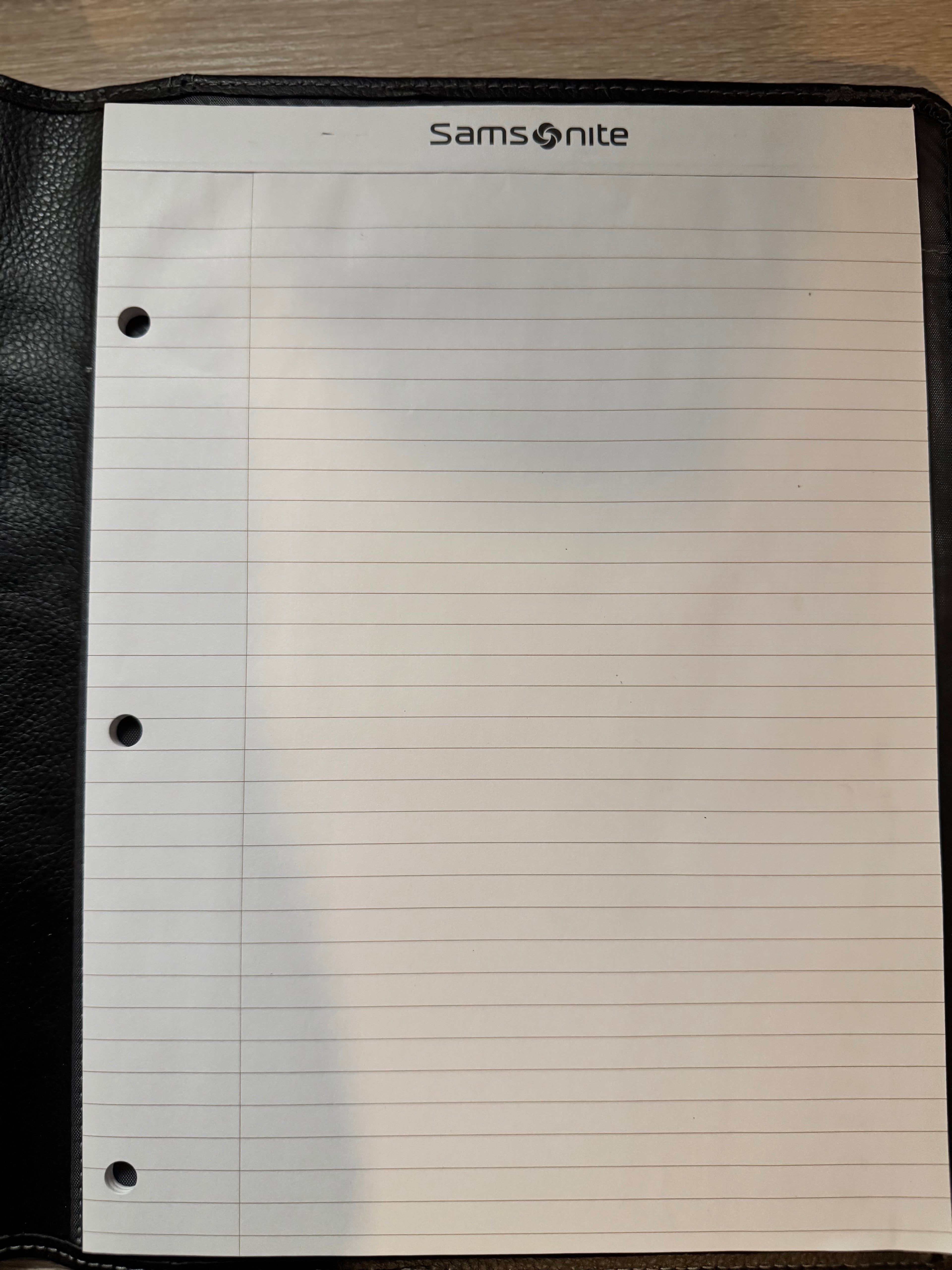 Samsonite Vinyl Bi-Fold Writing Pad, 12 1/4" X 10" X 1", Black
