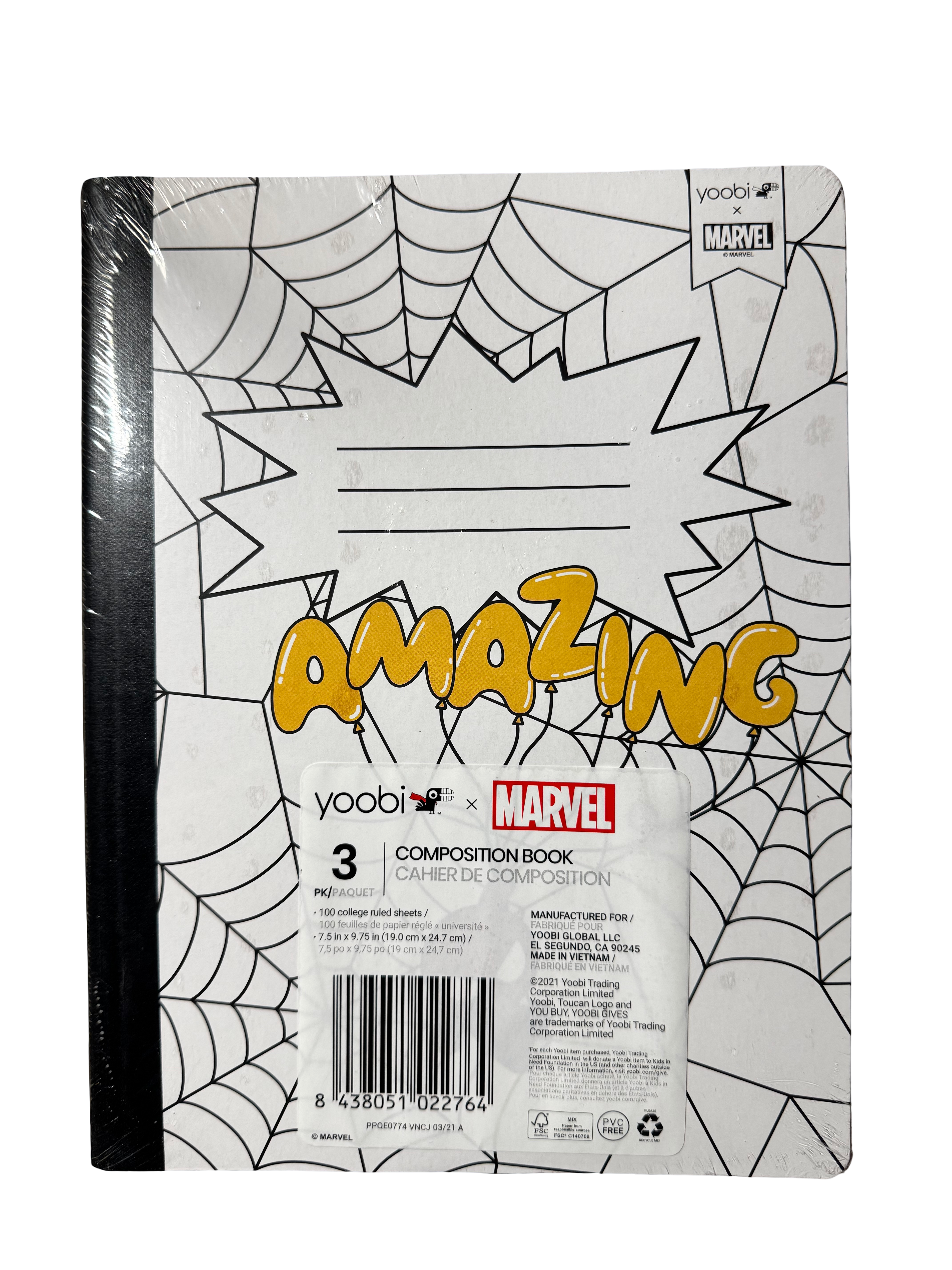 Yoobi x Marvel Amazing Spider-Man Composition Books College Ruled