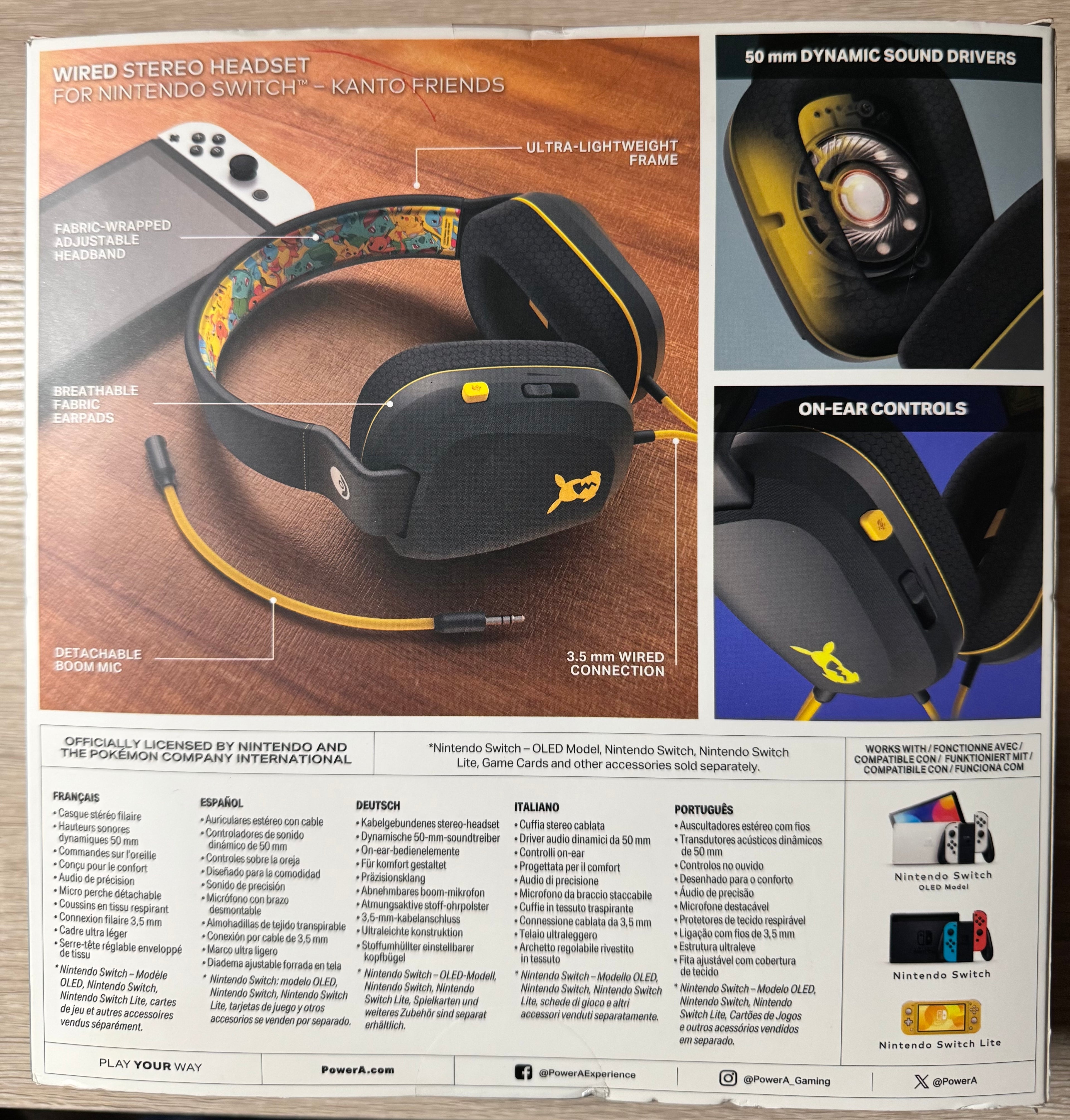 PowerA Wired Stereo Headset for Nintendo Switch Pokemon: Kanto Friends