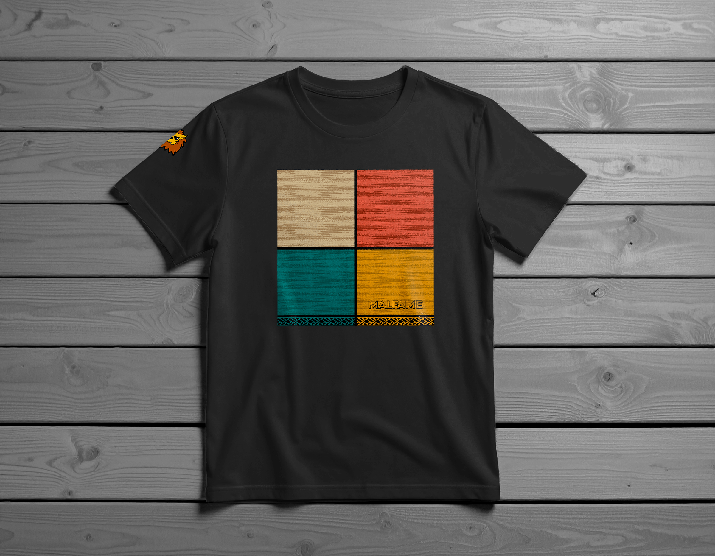 Malfame Geometric Squares Tee