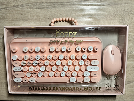 Poppy Wireless Keyboard and Mouse (Pink)