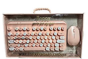 Poppy Wireless Keyboard and Mouse (Pink)