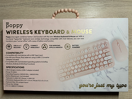 Poppy Wireless Keyboard and Mouse (Pink)