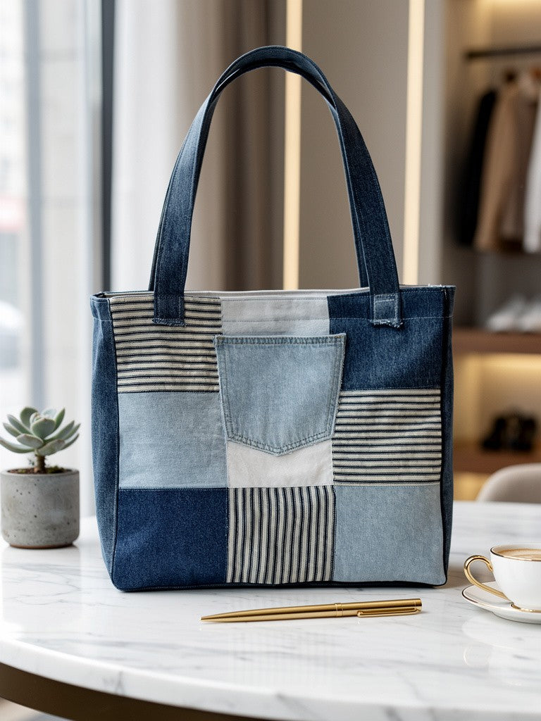 Patchwork Denim Tote