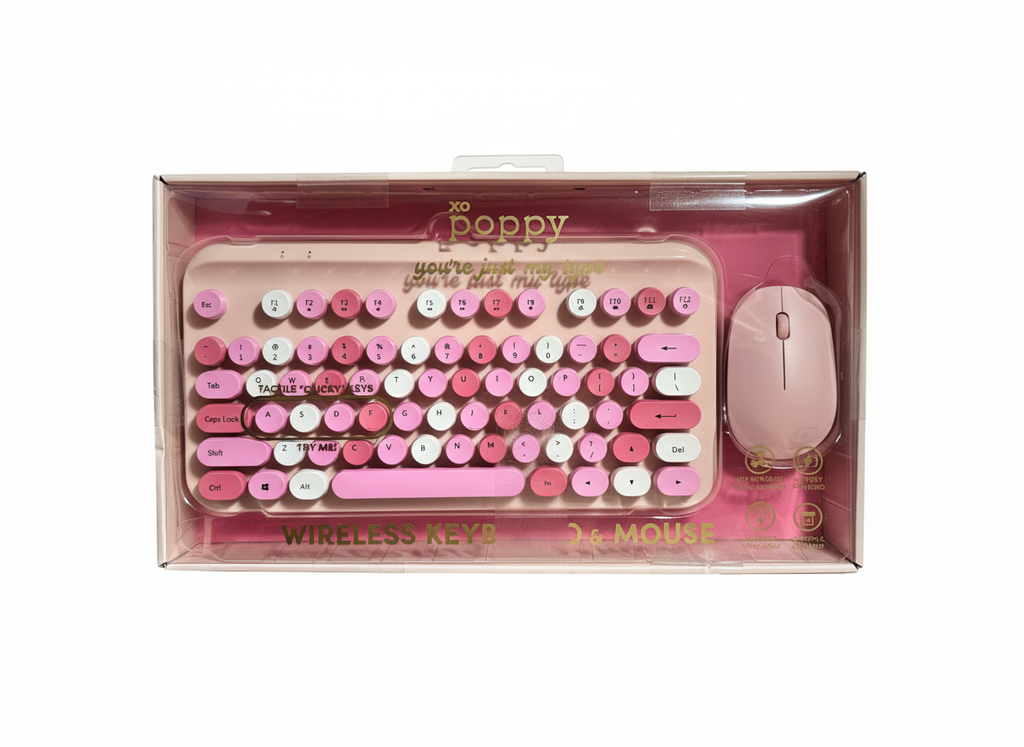 Poppy Wireless Keyboard and Mouse (purple and pink)