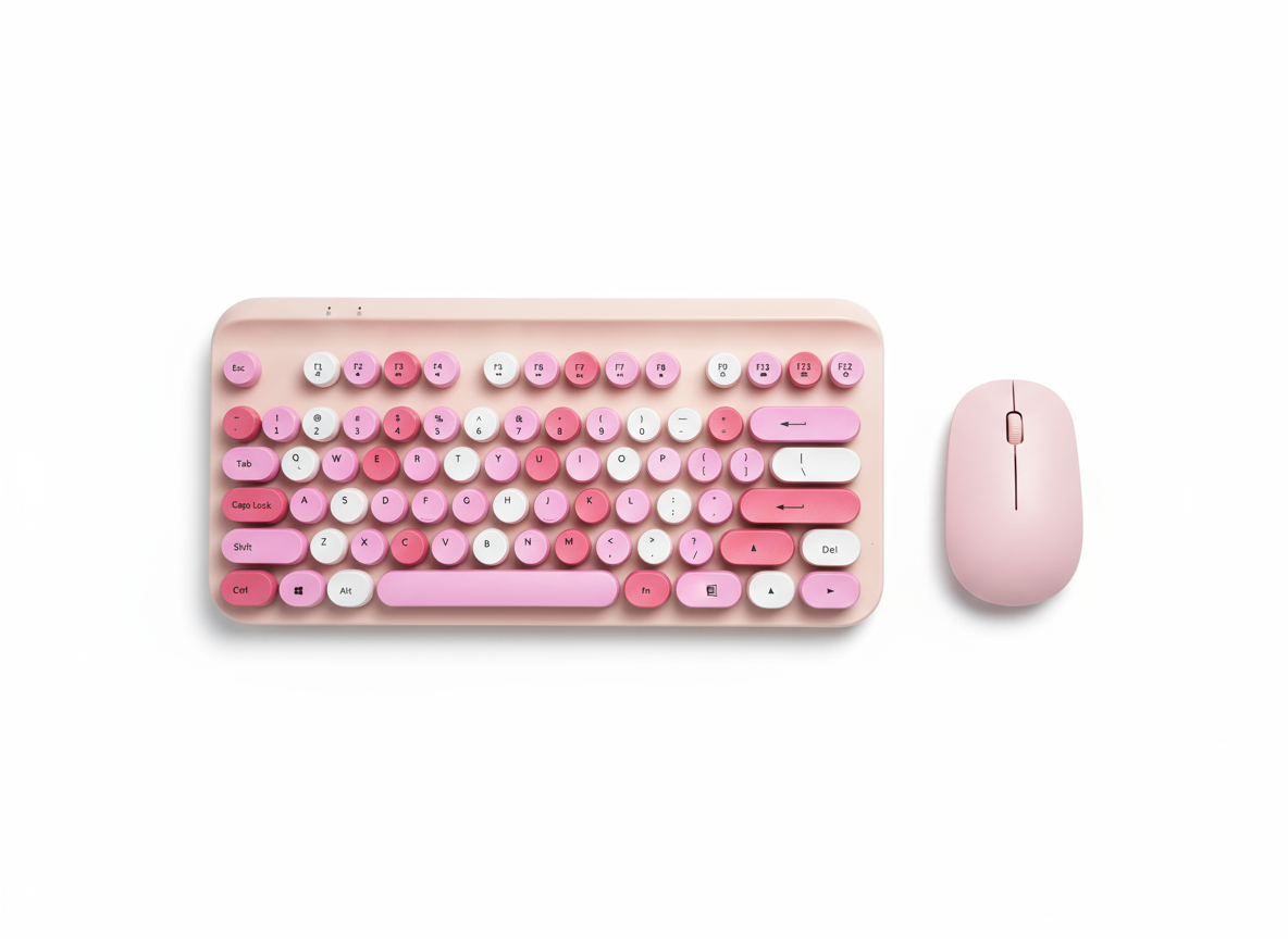 Poppy Wireless Keyboard and Mouse (purple and pink)