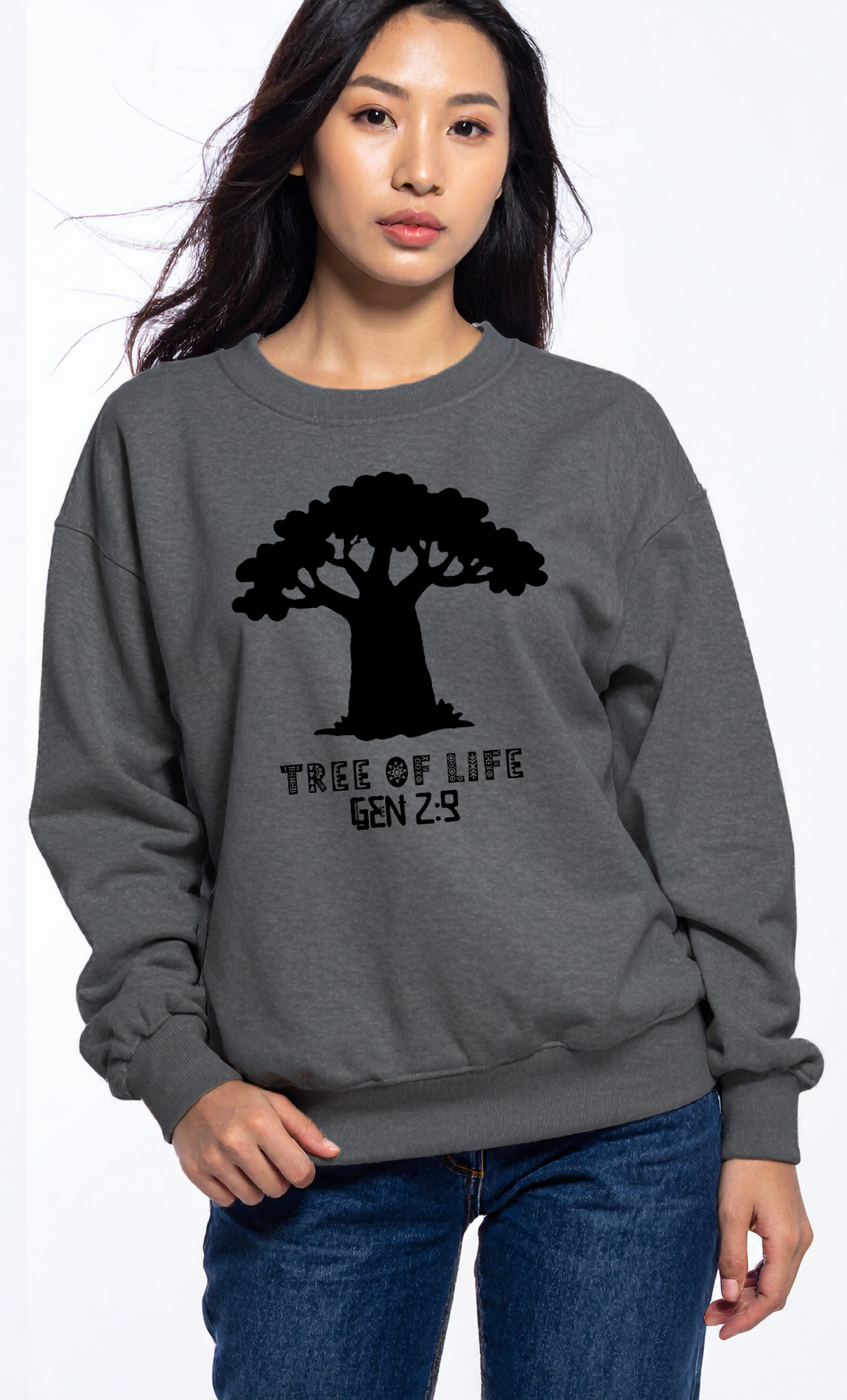 Tree of Life-Gen 2:9 Sweatshirt (Pepper)