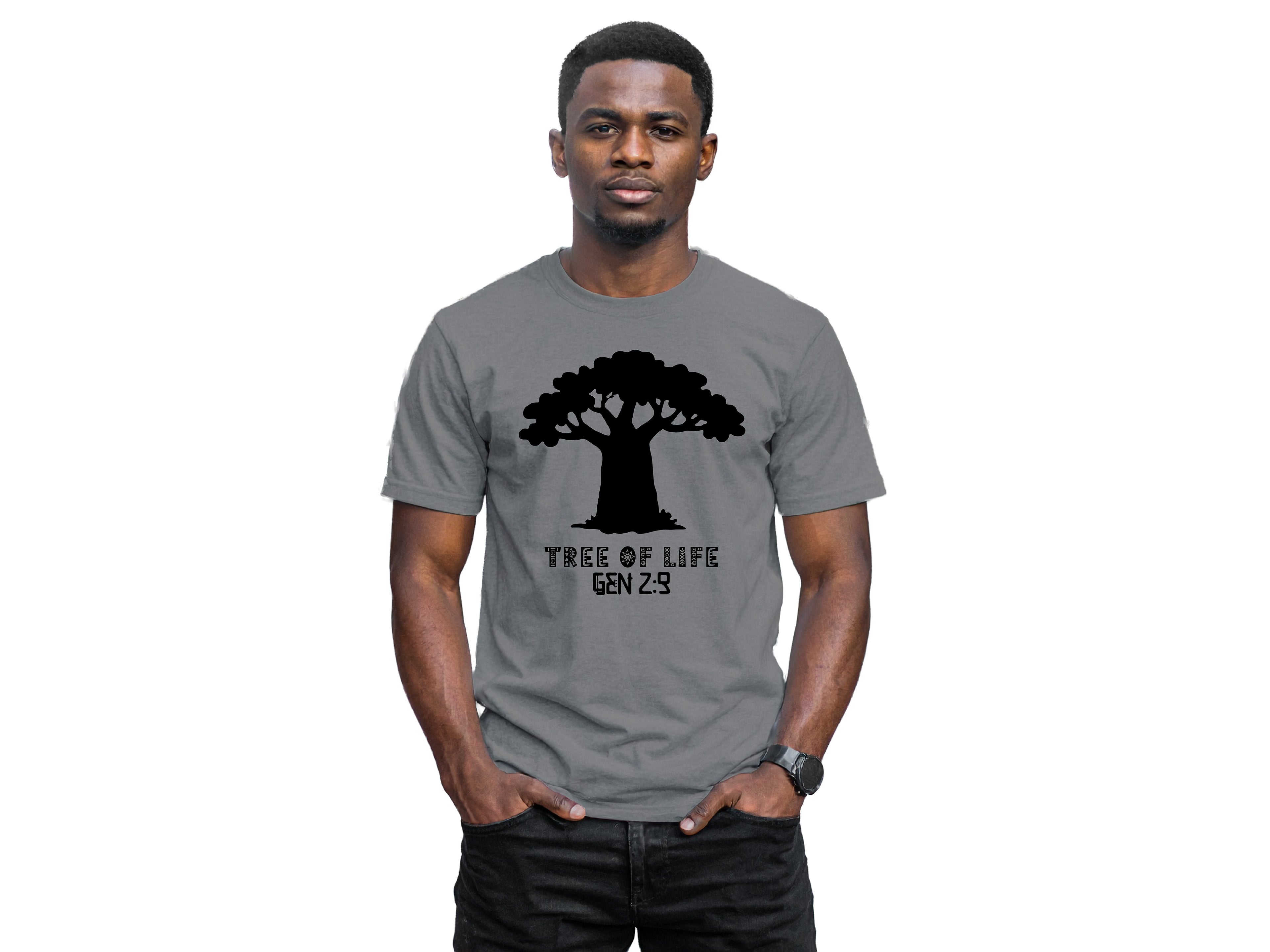 Tree of Life-Gen 2:9 T-Shirt Gray