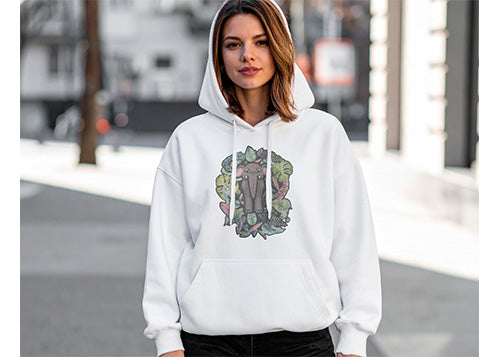 Oli Tropical Hoodie White-Vintage Wash