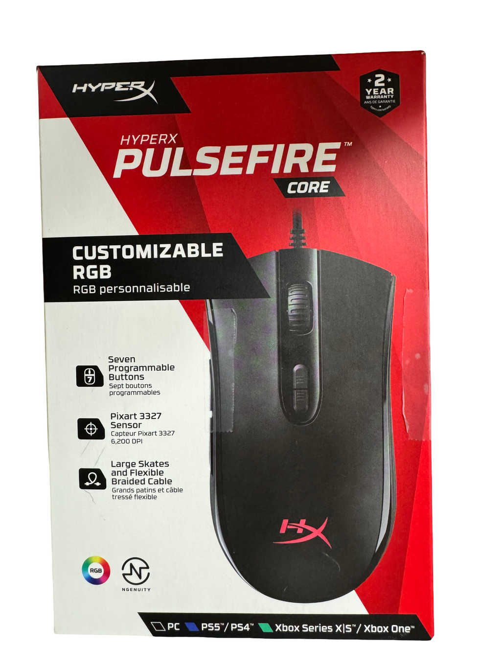HyperX Pulsefire Core RGB Gaming Mouse, Black, HXMC004B