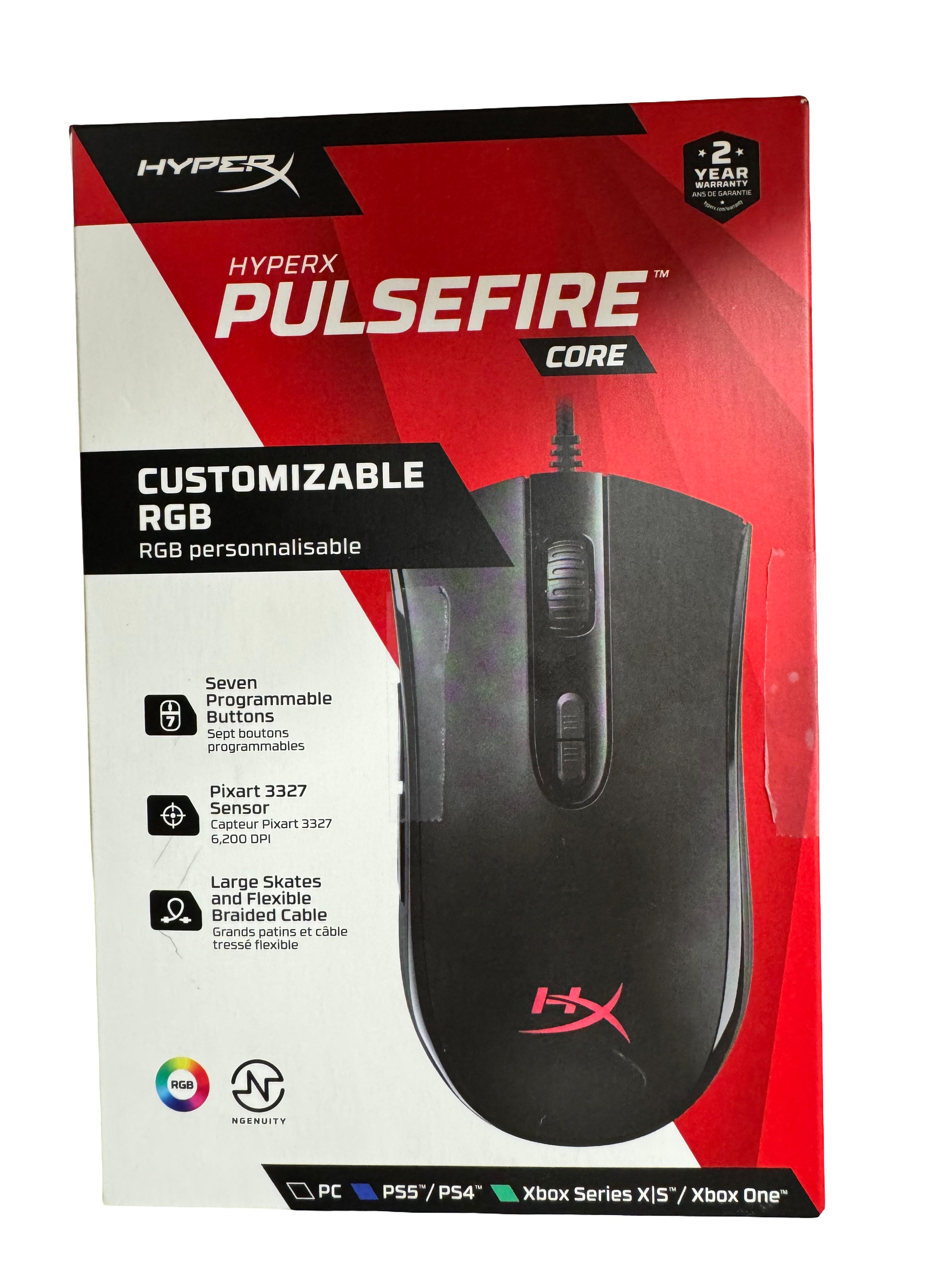 HyperX Pulsefire Core RGB Gaming Mouse, Black, HXMC004B