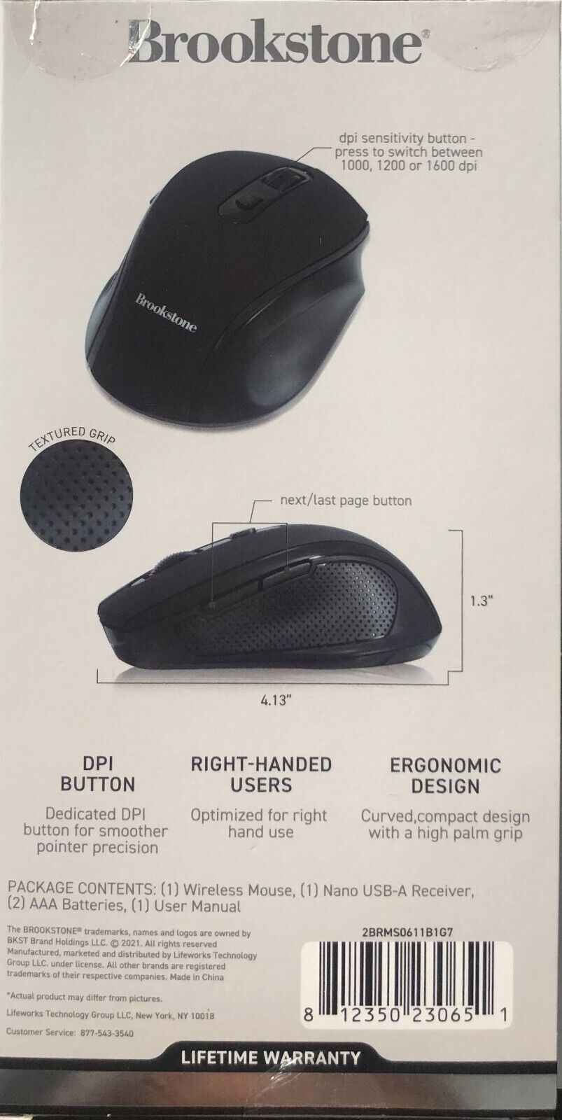 Brookstone Wireless Ergonomic Mouse