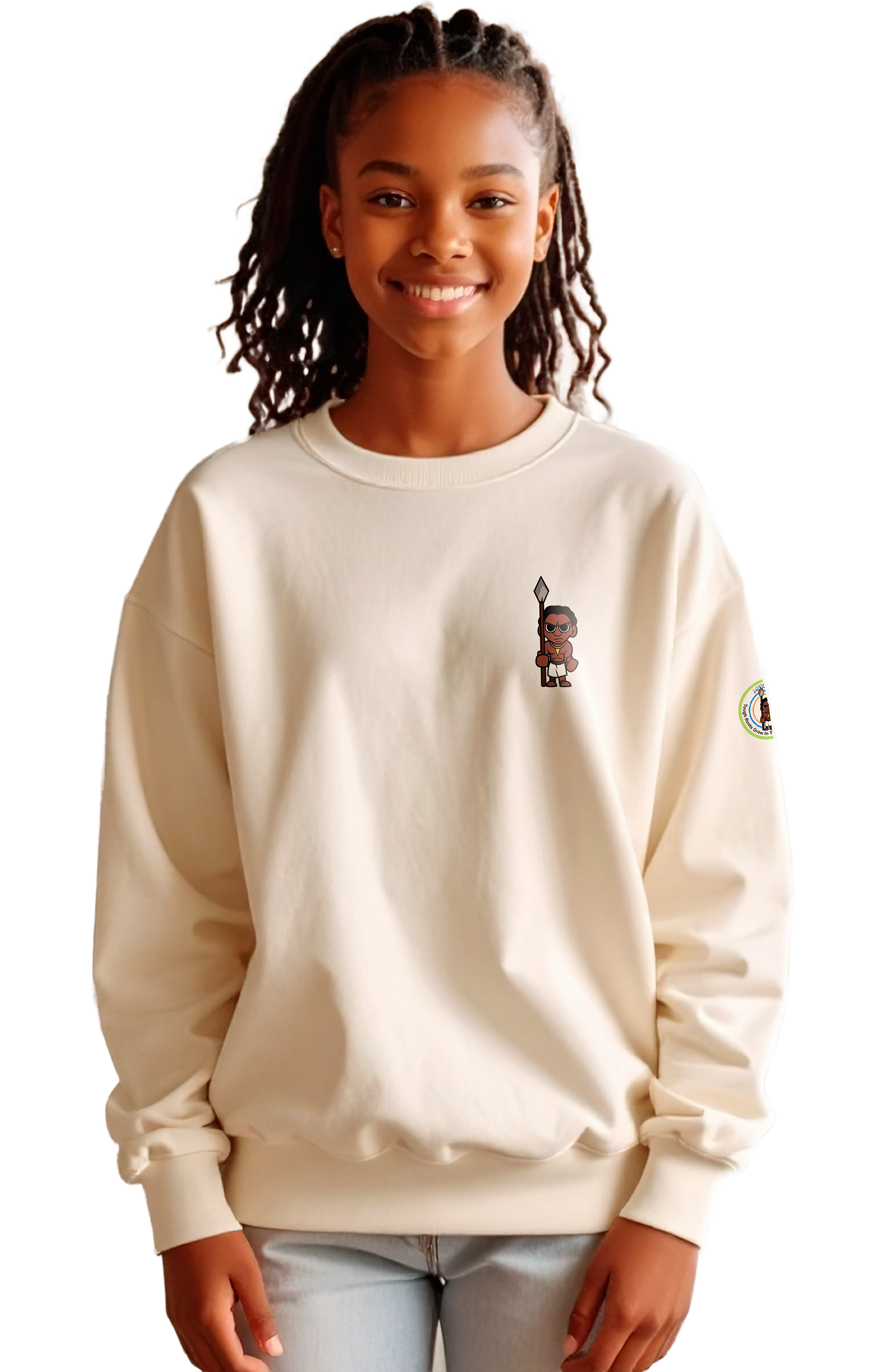 Mikasilo-Angry Poacher Ivory Crew Neck Sweatshirt