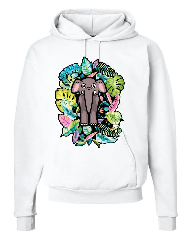 Oli Tropical Hoodie White-Vintage Wash